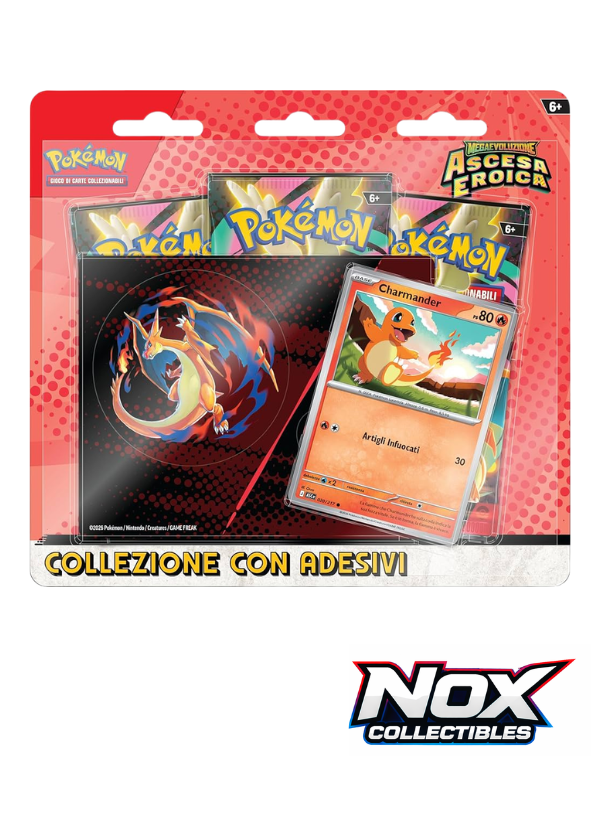 Pokémon Ascesa Eroica - Collezione con Adesivi Charmander (ITA)