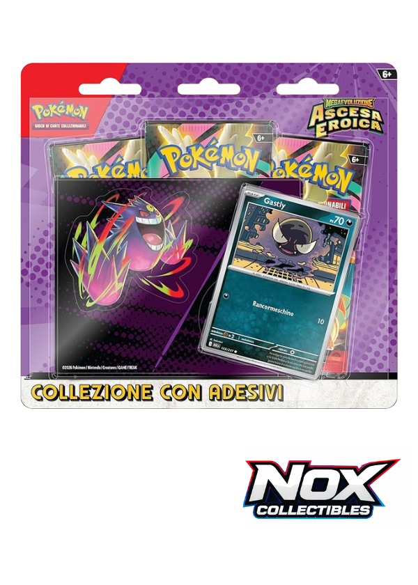Pokémon Ascesa Eroica - Collezione con Adesivi Gastly (ITA)